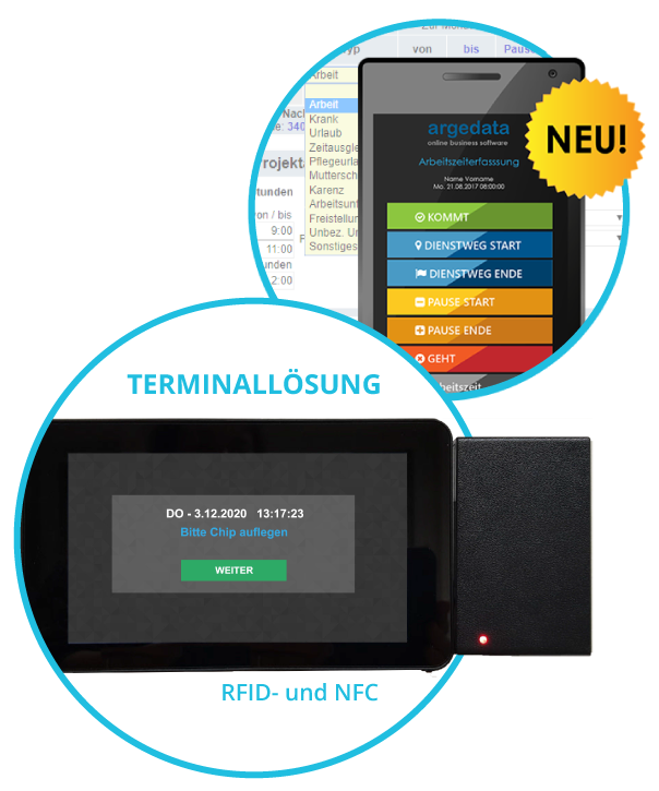Mobile und Terminal-Arbeitszeiterfassung